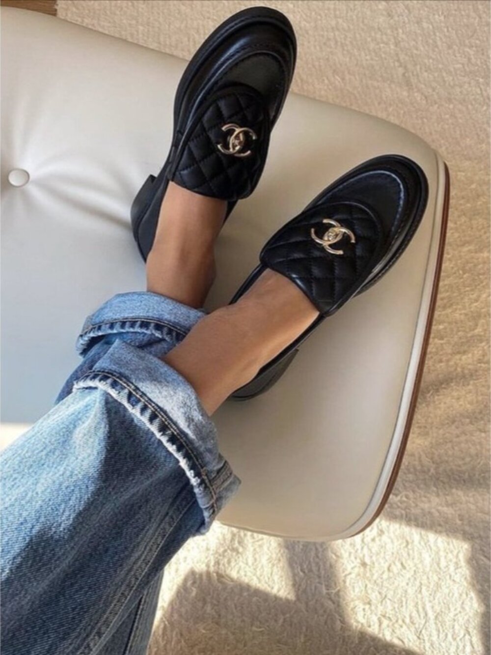 Chanel Quilted CC Turnlock Loafers 38 Black - Picture 7 of 10